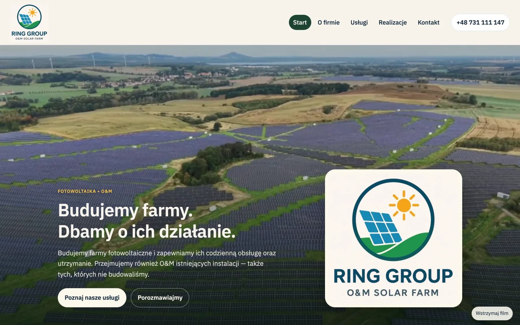 Strona Ring Group — widok na komputerze