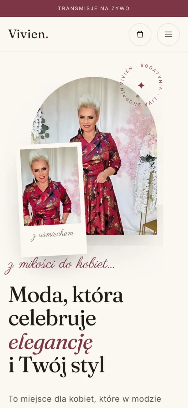 Strona Salon Vivien — widok na telefonie